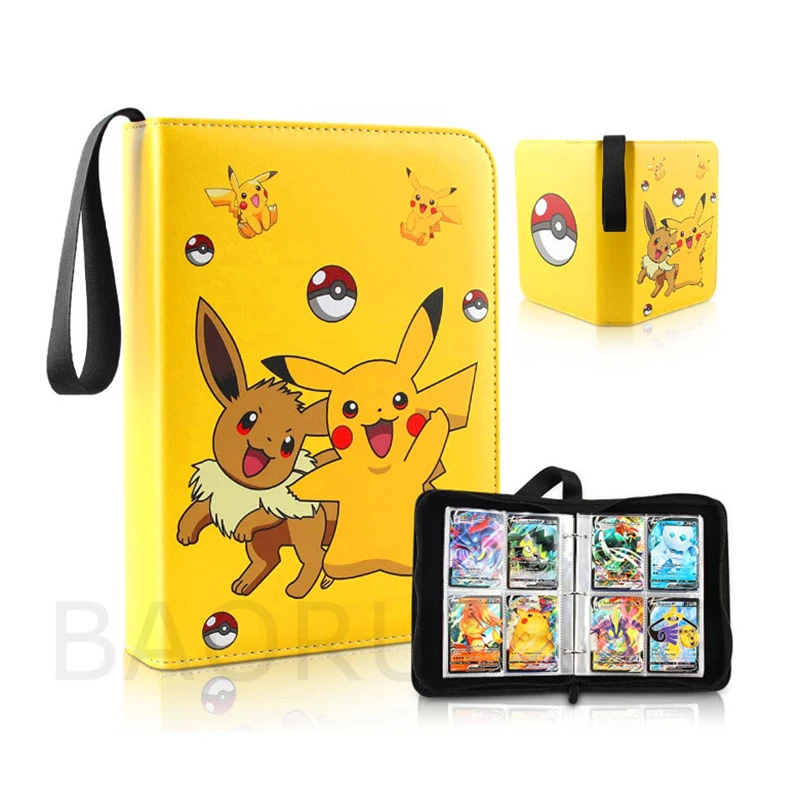 

50 Pages Hold 400 Pcs Cards Pokemon 4 Pocket Binder Cards Collectors Album Anime Game Card Portable Storage Toy Gift for Kid