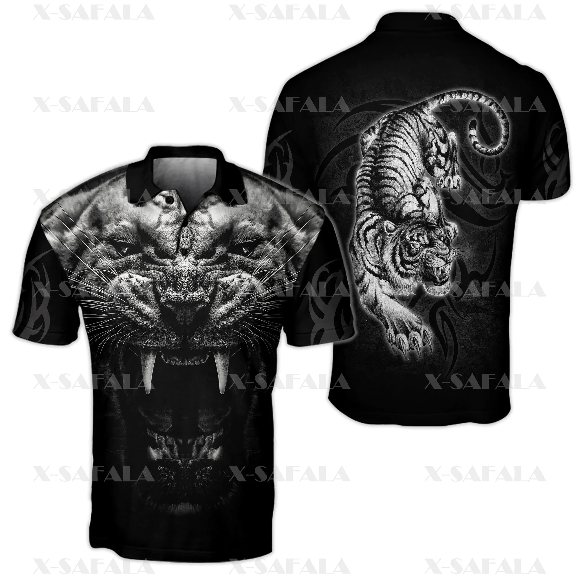 

The Tiger Warior Animal 3D Full Printed Men Thin Polo Shirt Collar Short Sleeve Street Wear Casual Tee-2