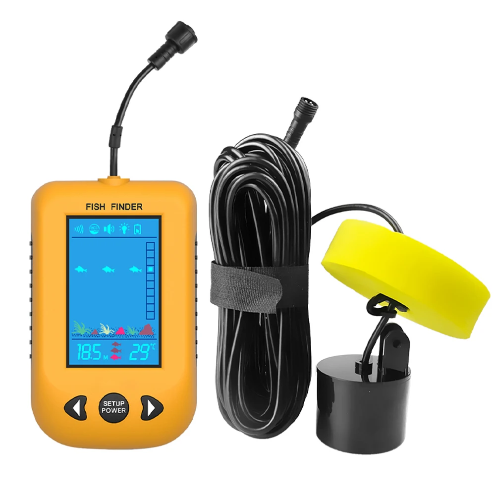

100M Water Depth Sonar Fish Finder Fishing Echo Sounder Fishing Portable Finder Alarm Transducer Lake Sea Fishing Supplies
