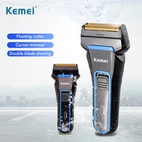 kemei 2 blades electric razor electric shavers for men rechargeable electric shaver portable electric razor sideburns cutter d40