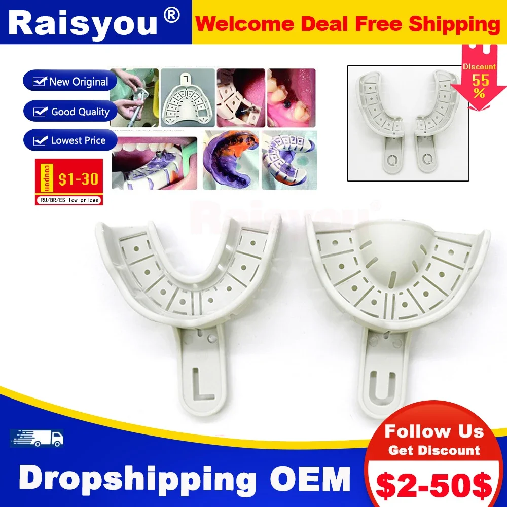 

10pairs Full Mouth Dental Implant Tray Partial Mold Removable Resistant To High Temperature Disinfection F S M L Materials