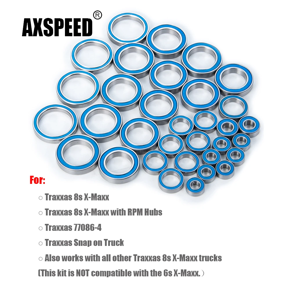 

Ось ступицы колеса AXSPEED 33 шт., комплект герметичных подшипников для Traxxas X-Maxx 8S 1/10 RC Гусеничный автомобиль, грузовик, обновленные детали, аксес...