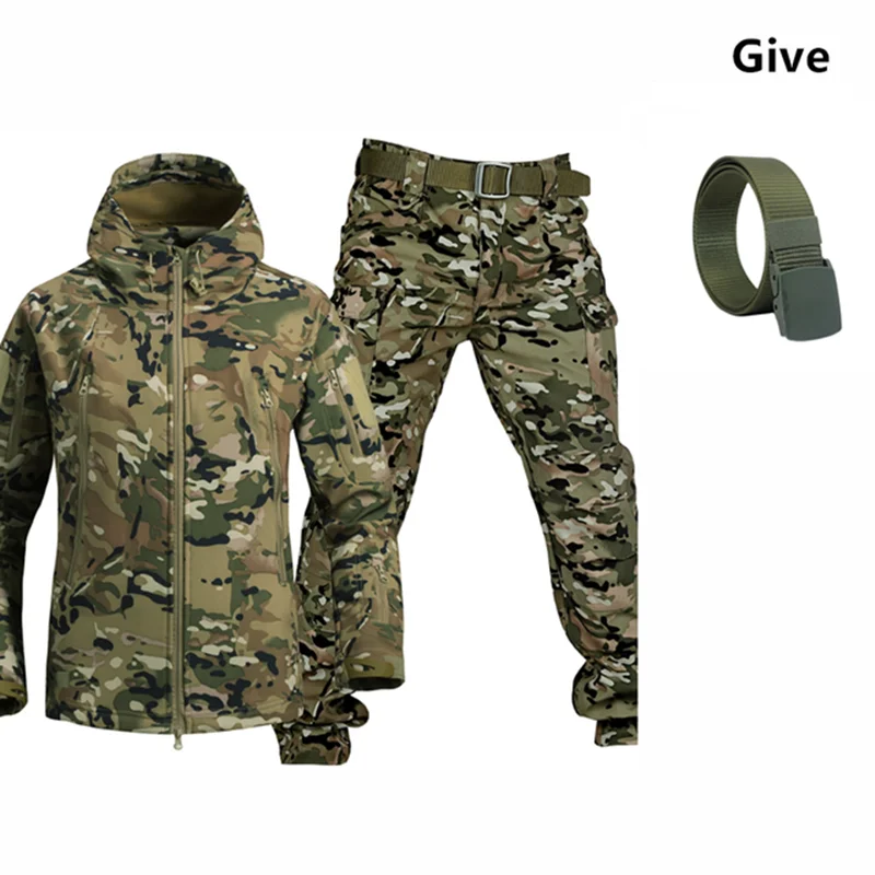 

Winter Tactical Mountaineering Breathable Windproof Clothing Plush Thickened Skin Autumn Training Charging Shark Soft Gift Belt