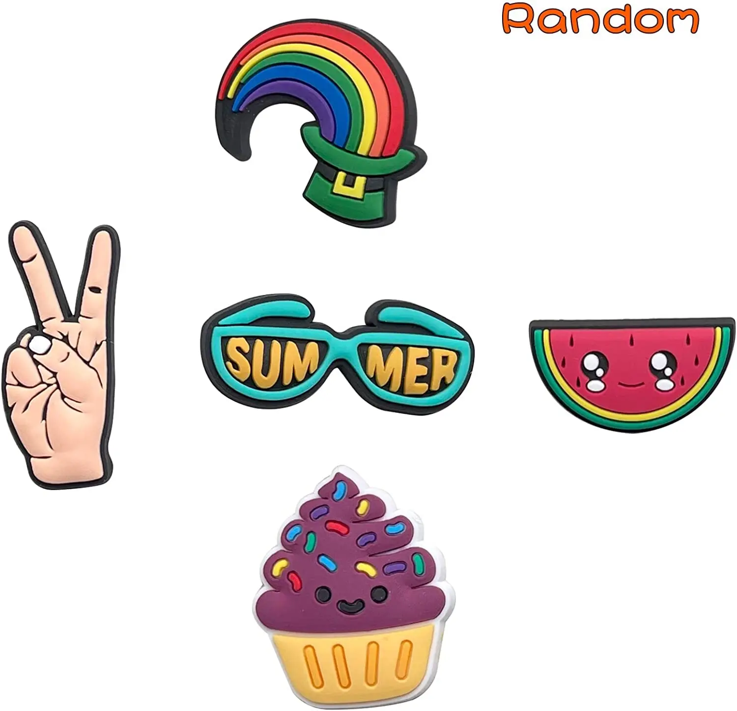 Random 10-100PCS jibz Wholesale  Cartoon Animal Shoe Charms Decrations For Croc Charms Buckle Kids X-mas Gifts Shoe Accessories