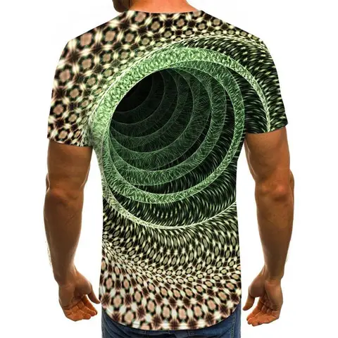 Футболка с трехмерным графическим рисунком, повседневные топы в клетку, Мужская футболка 3D, летняя мужская футболка с круглым вырезом, женская уличная одежда