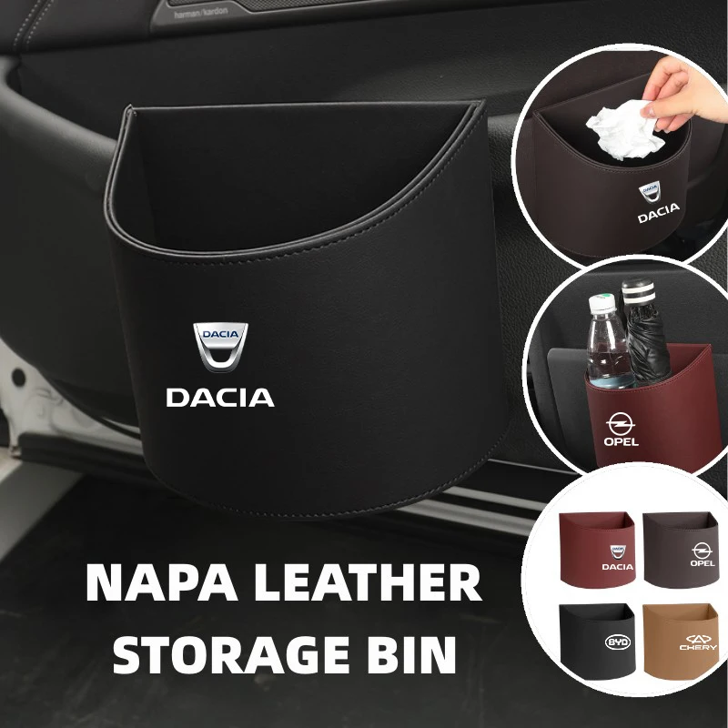 

Leather Car Door Storage Trash Can For Volvo XC90 XC60 C30 T6 S60 C70 XC40 V40 XC70 V70 V60 V50 S80 S40 AWD V90 S60 S80 S90
