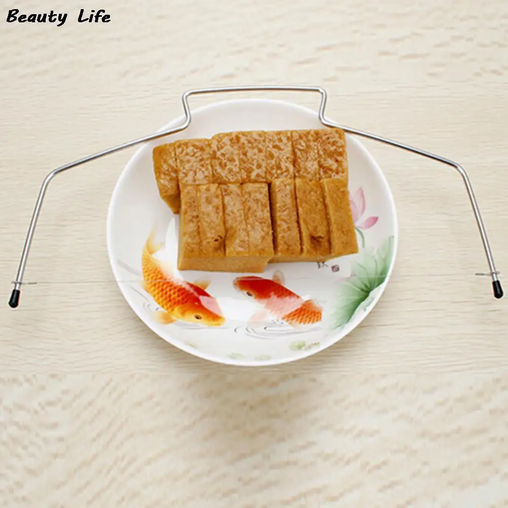 New DIY Stainless Steel Cake Tools Double Line Adjustable Baking Tools Cake Bread Slicer Cutter Strings Knife Soap Knife