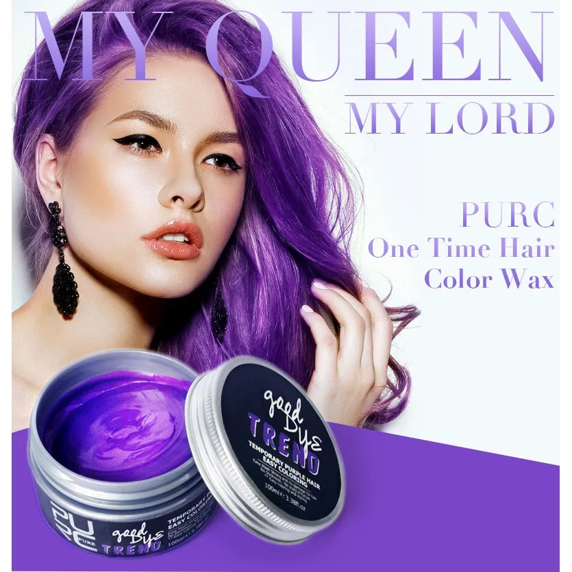

PURC Styling Temporary Purple Hair Dye One Time Hair Wax Hair Styling
