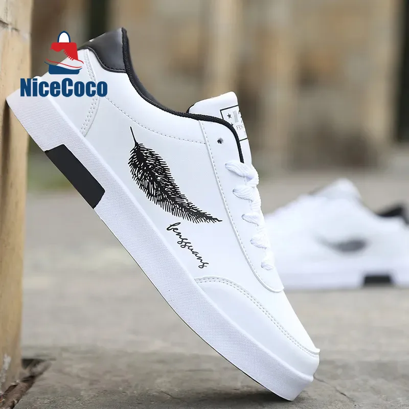 

Men's Casual Skateboarding Shoes White Shoes Outdoors Leisure Sneakers Breathable Walking Shoes Flat Shoes Chaussure Homme 010