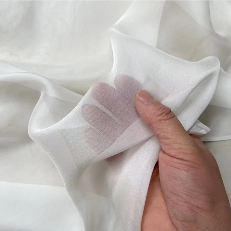 

Lightweight Soft Mulberry Silk Chiffon Fabric for Sewing Dress,Silk Scarf,Lining Cloth,Black,White,Pink,Blue,Red,By the Meter