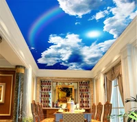custom 3d ceiling wallpaper blue sky and white clouds wallpapers for living room ceiling wallpaper modern