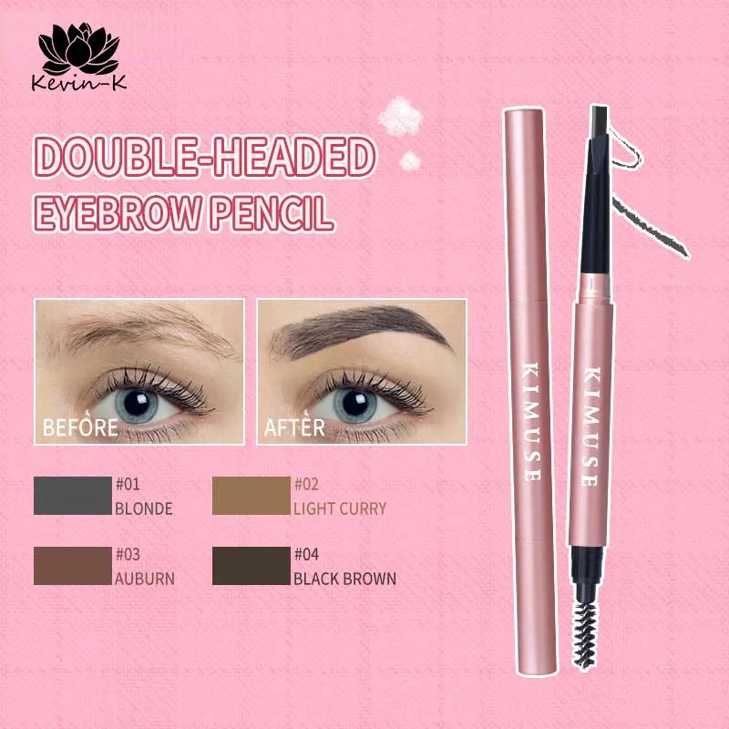 

Double-headed eyebrow pencil is not easy to take off makeup, three-dimensional and not smudged for beginners eye brow pencil