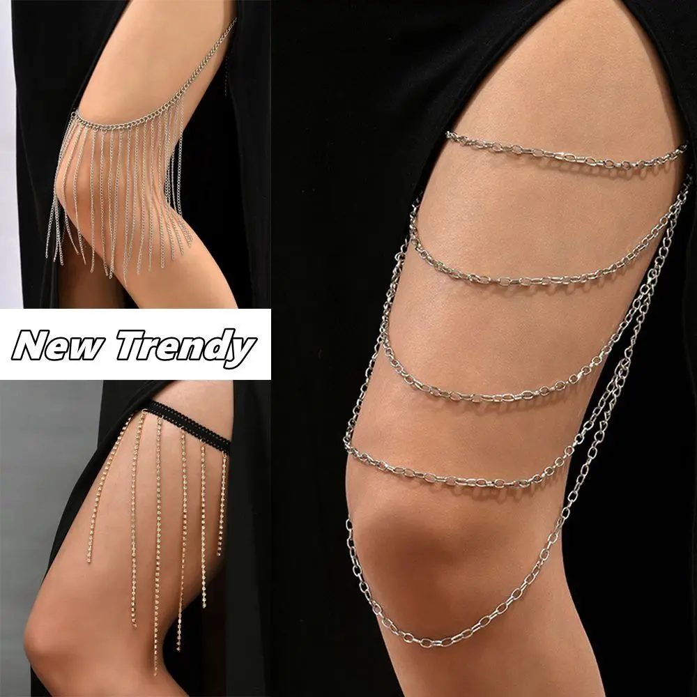 

Valentine's Day Gift for Women Bikini Body Accessories Rhinestone Thigh Chain Beach Jewelry Multi-layers Leg Body Chain