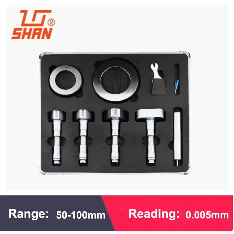 Трехточечный микрометр внутреннего диаметра 6-12 мм 12-20 мм 20-50 мм 50-100 мм, трехкулачковый внутренний измерительный винт, набор микрометра
