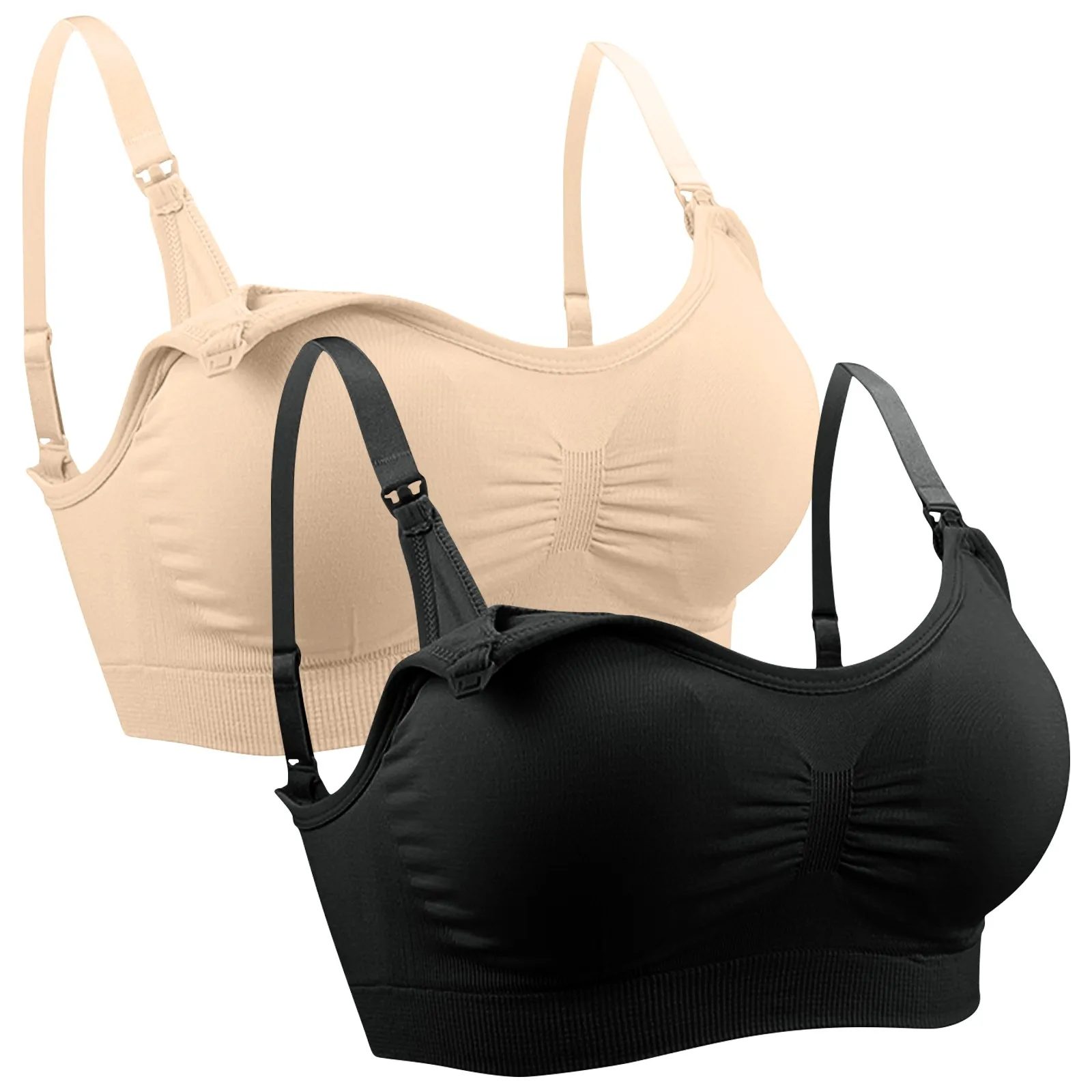

Maternity Nursing Bra Breastfeeding Bras Pregnant Women Feeding Wire Free Bra Plus Size Push Up Bra Underwear Pack Of 2