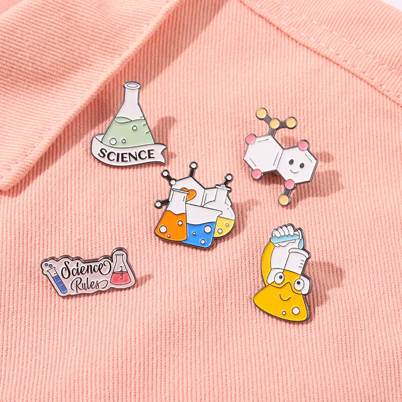 Научная эмалированная булавка научная модель молекул химических веществ брошь