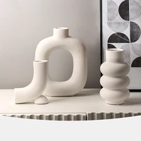 nordic ceramic white vase home decoration desktop decoration living room flower arrangement bedroom modern minimalist decoration