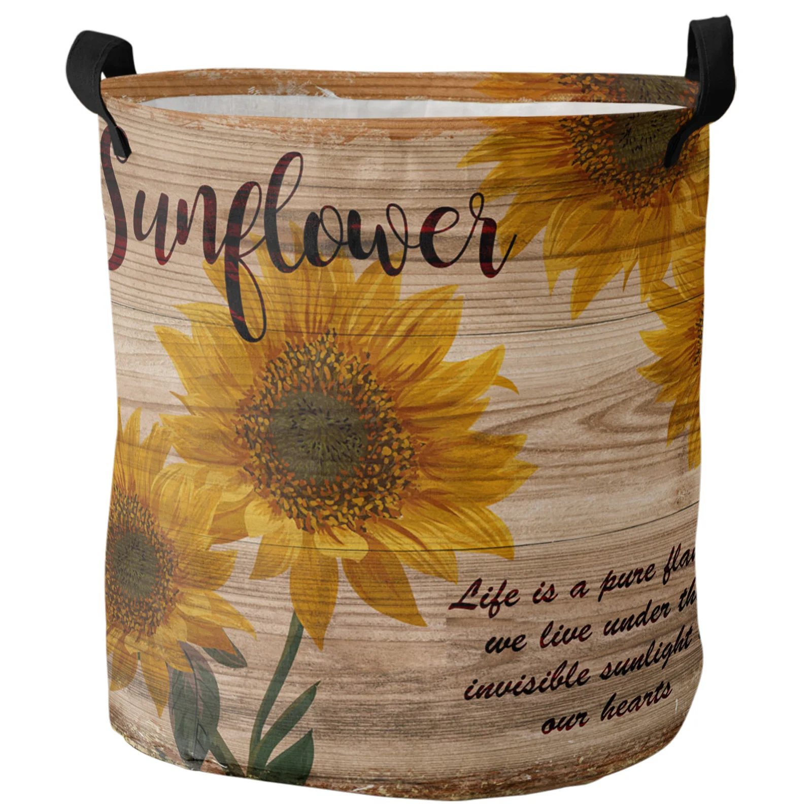 Корзина для грязного белья в стиле ретро с подсолнухом | Дом и сад