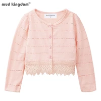 mudkingdom little girls long sleeve bolero shrug lace short cardigan for baby girl knitted coat thin lace solid color plain
