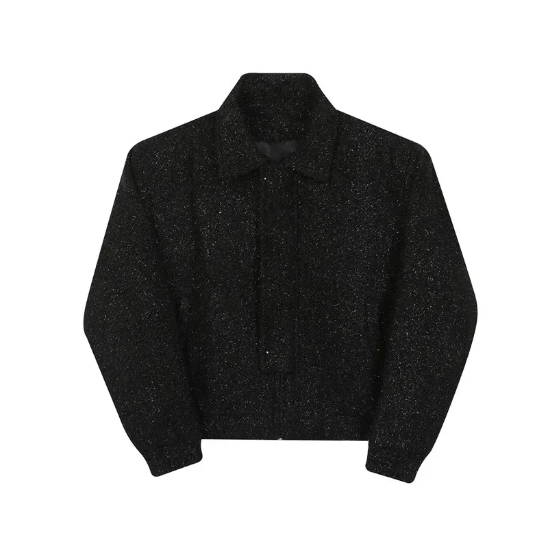 Осень 2023 персонализированные яркие шелковые утепленные шерстяные куртки