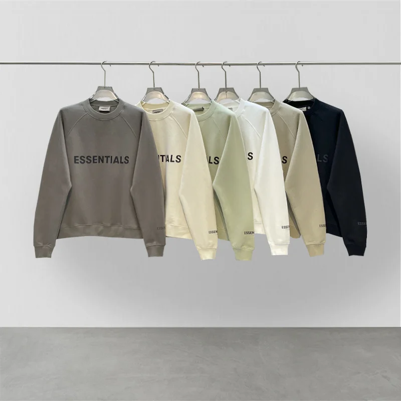 

Classic brand ESSENTIALS round neck sweater 100% cotton 3D printing letter Hip hop loose oversize unisex hoodie