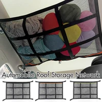 universal car roof ceiling cargo net storage bag double layer zipper mesh pouch travel camping clothing quilt organizer pocket