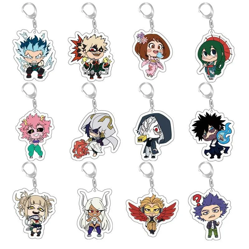 Anime My Hero Academia Figure Midoriya Izuku Cosplay Key Chains Acrylic Cute Deku Hawks Keyrings Kawaii Bags Keychain Fans Gift