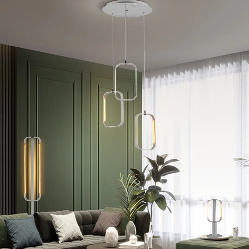 Скандинавские простые прямоугольные алюминиевые рамы светодиодный шнур