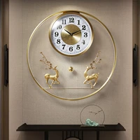 luxury wall clock chinese style living room pure copper household elegant light luxury clock high end creative fashion clock