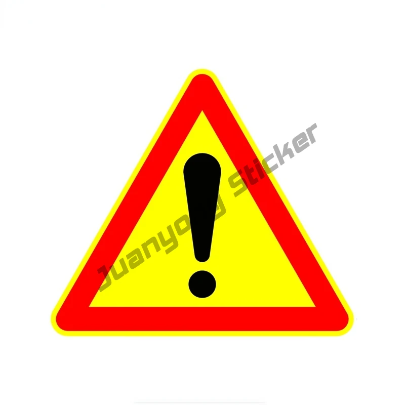 

Warning Exclamation Mark Car Sticker and Coloful Decals Motorcycle Bumper Window Trunk Cover Scratches Car Accessories KK14x13cm