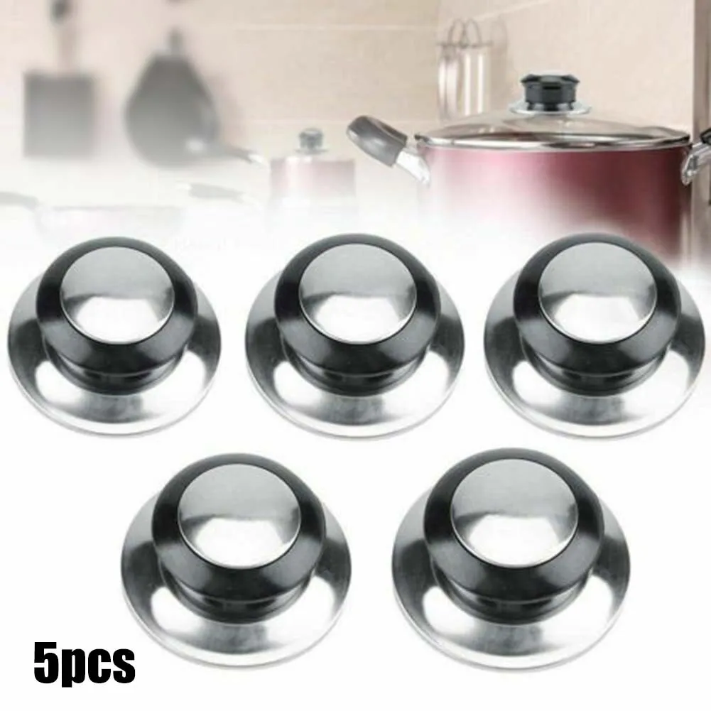 

5Pcs Kitchen Cookware Pot Pan Lid Knob Handle Saucepan Handgrip Replacement Tool Stainless Steel Plastic Lid Handle And Top Bead