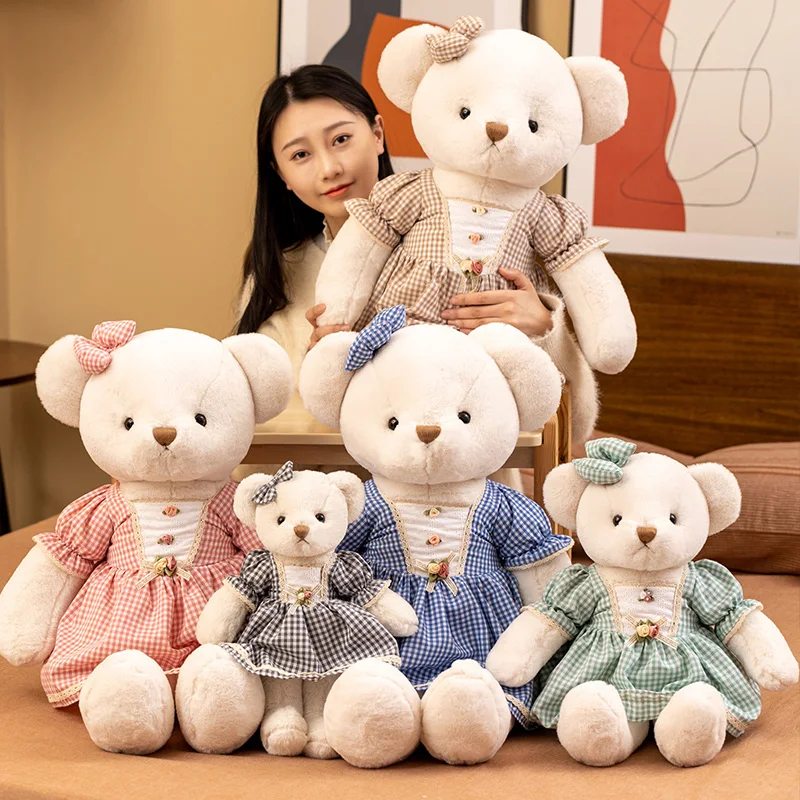 

New 40/80cm Lifelike Bear Plush Toy Cute Birthday Gift for Kids Stuffed Soft Animal Cartoon Pillow Kawaii Valentine Present