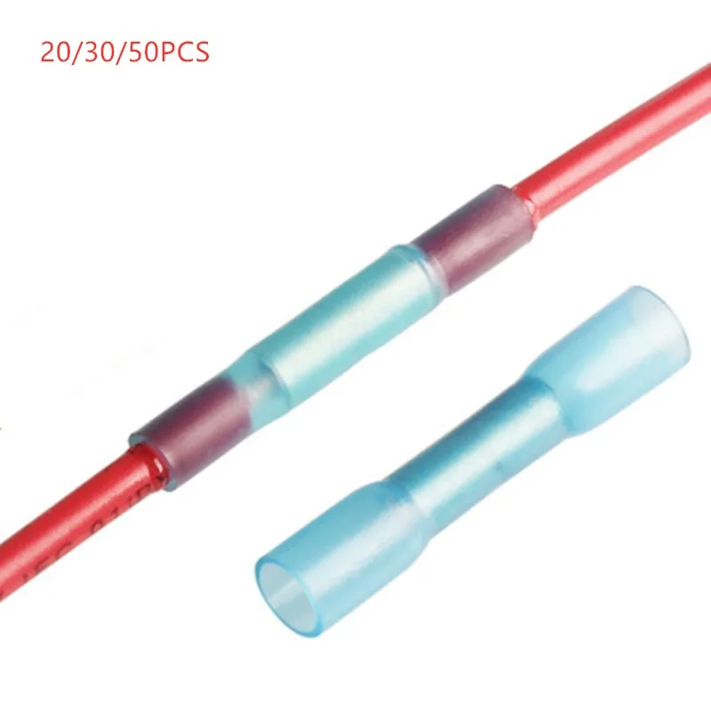 20/30/50 шт. термоусадочные стыковые соединители для проводов водонепроницаемые