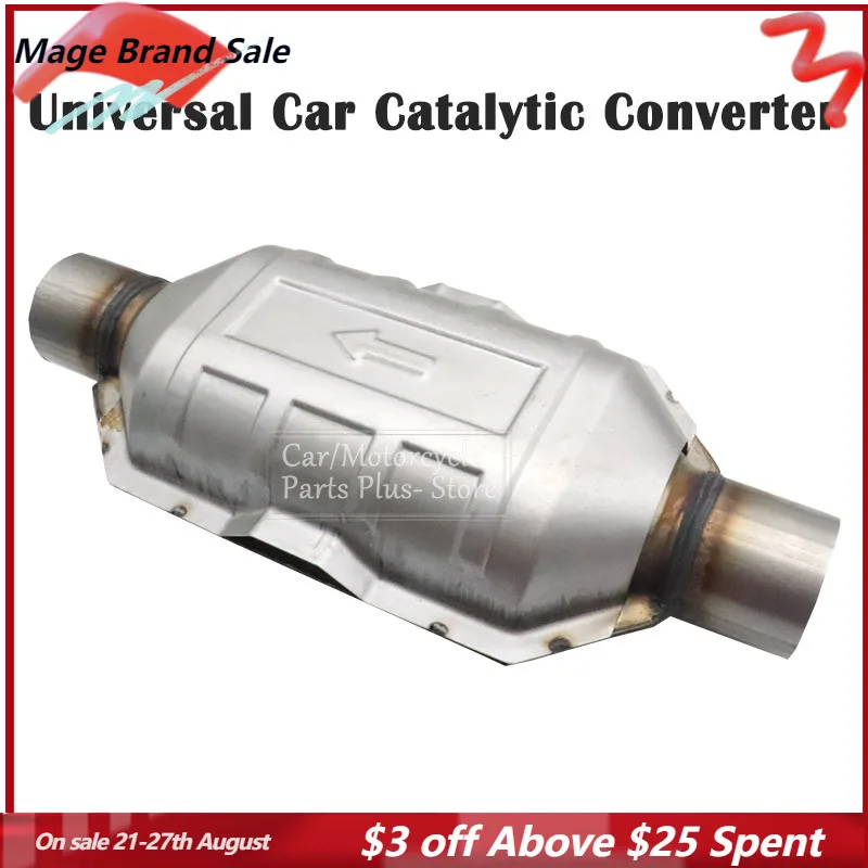 

2.25'' Oval Weld-On Catalytic Converter Universal High-Flow Inlet/Outlet 400 Cells Ceramic Catalyst