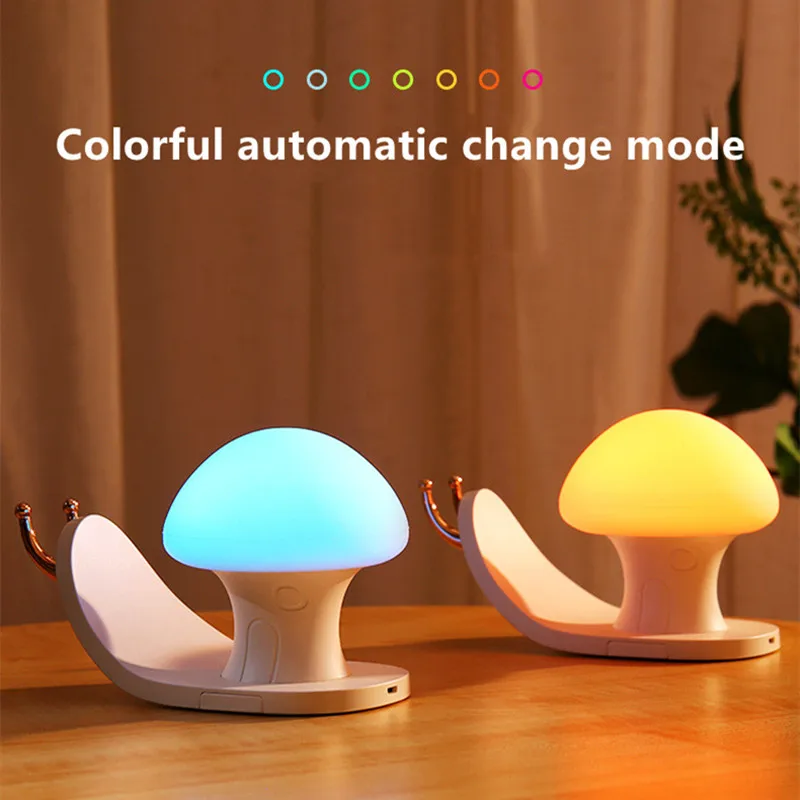 

Snail House Night Light USB Charging Creative Colorful Night Light Children's Gift Mobile Phone Holder Silicone Snail LED Light