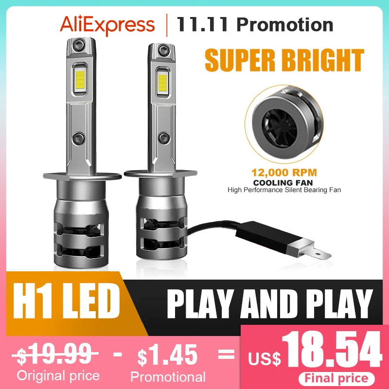 

H1 светодиодный Canbus Автомобильная фара аксессуары для ламп 110 лм 6000 Вт Автомобильная противотуманная модель мотоцикла STG PTF CSP чип K белый 12 В 2 шт HLXG