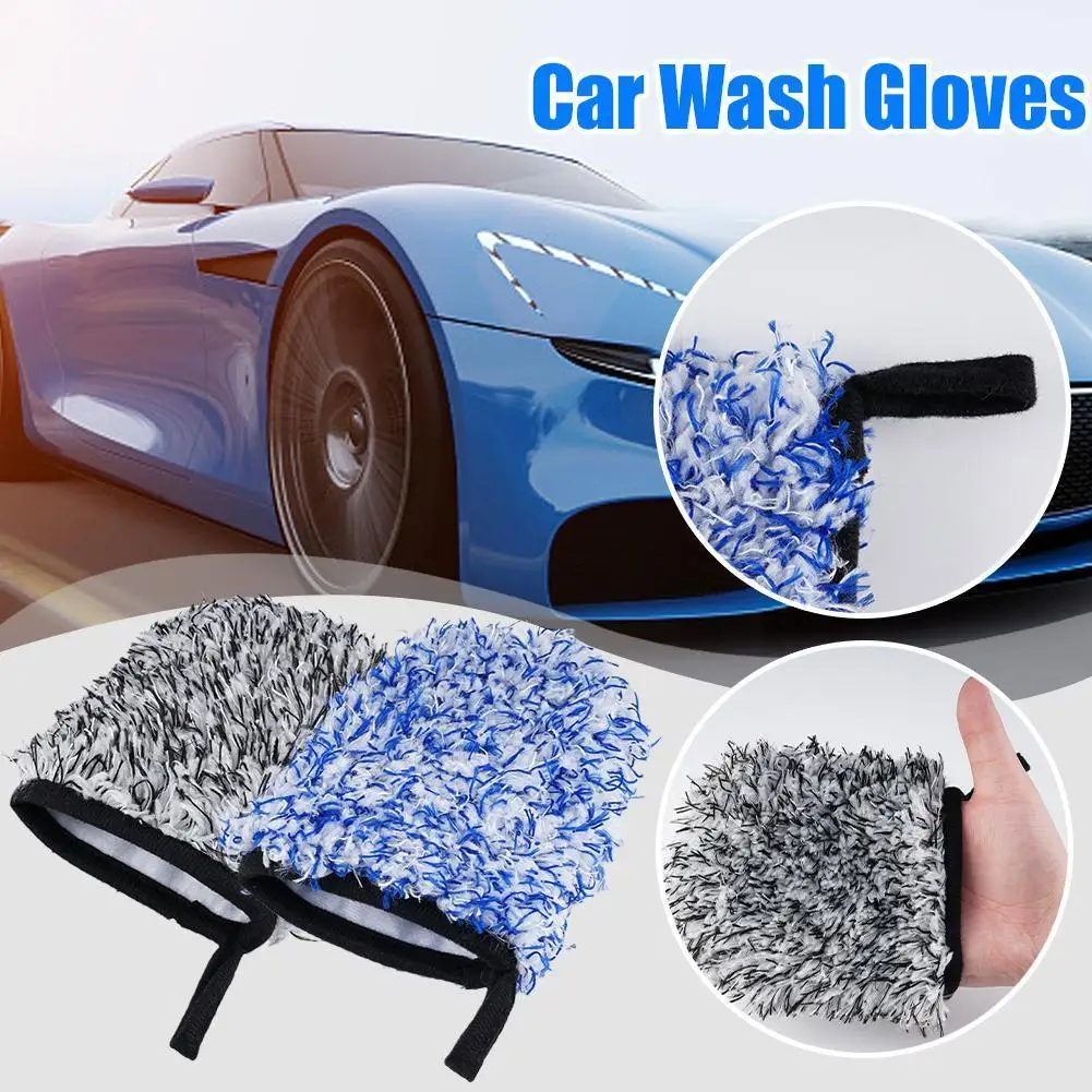 

Перчатки для мойки автомобиля, двусторонние перчатки из микрофибры для очистки колес