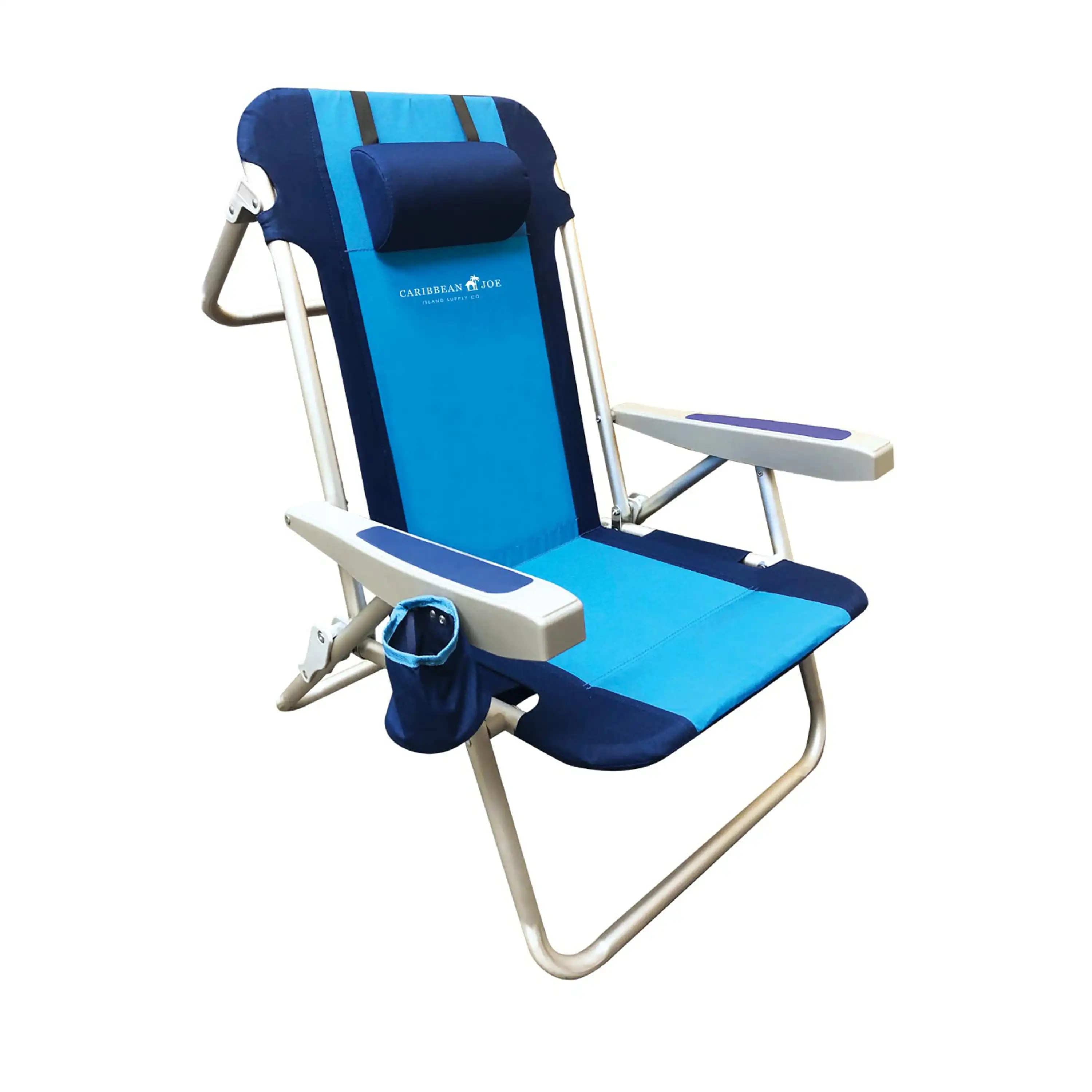 

Caribbean Joe 5 Position Deluxe Chair Two-tone Navy-Blue Beach Chair