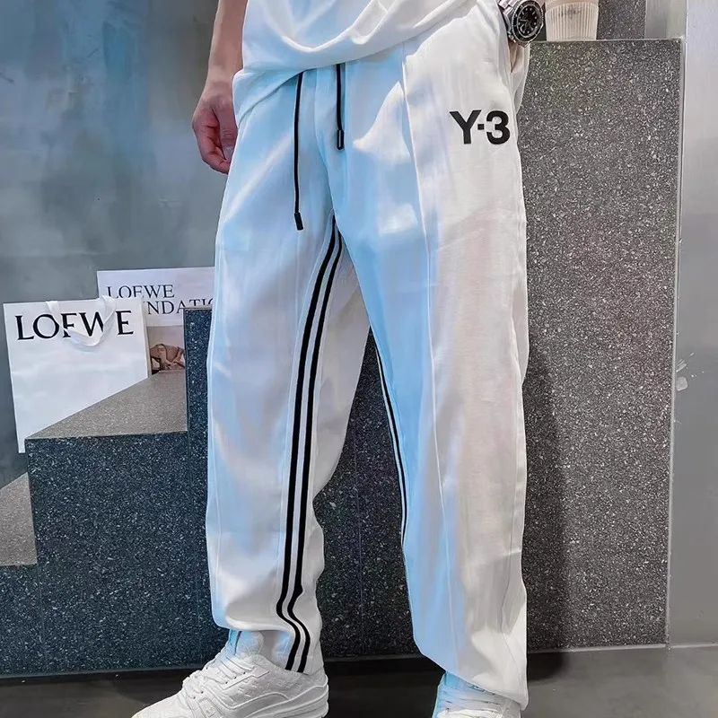 Y-3 Y3 Yohji Yamamoto Summer New Broadside Stripe Letter Embroidery Leisure Ventilate Fashion Popular Versatile Sports Pants