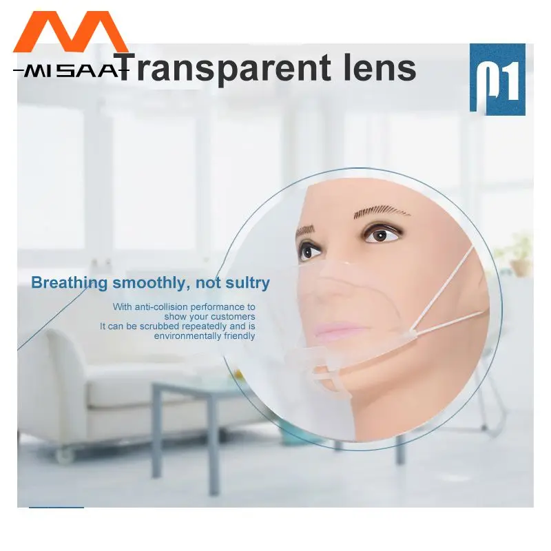 

Transparent Masks Permanent Plastic Anti Fog Catering Food Reusable Restaurant Kitchen Tools Anti-fog Mask Hotel Salon