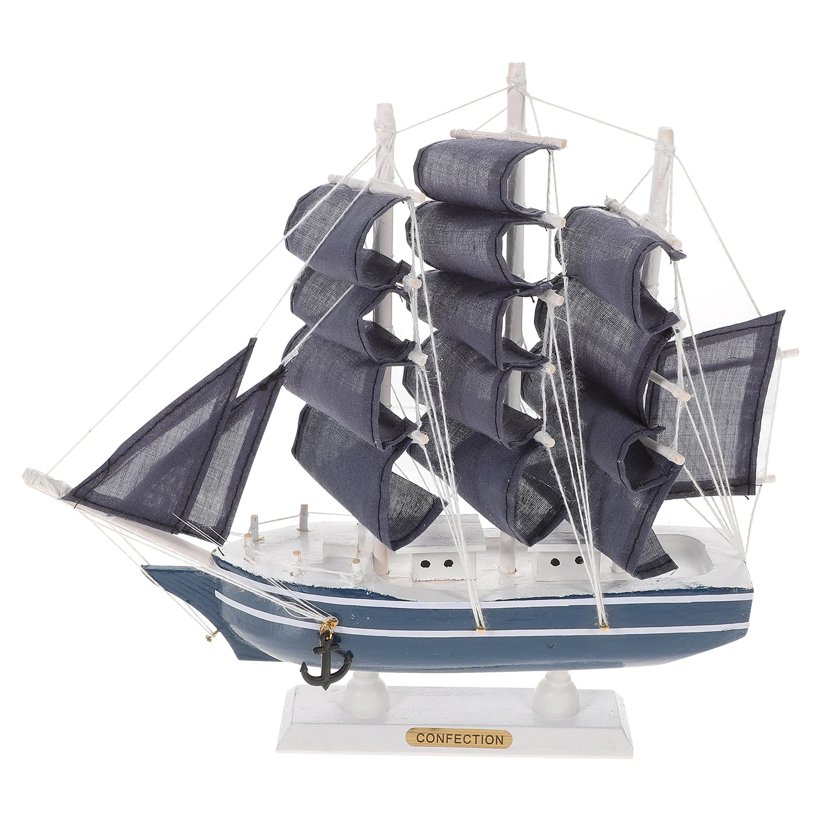

Wooden Sailing Ship Model 3D Sailboat Model Decoration Vintage Nautical Table Centerpiece for Home Office 24cm