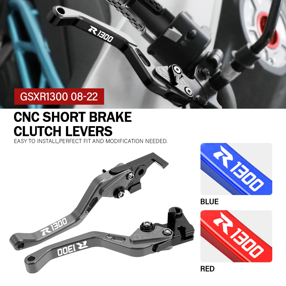 

For SUZUKI GSXR1300 2008-2022 2021 2020 2019 2018 2017 2016 2015 Motorcycle Accessories CNC Short Brake Clutch Levers LOGO
