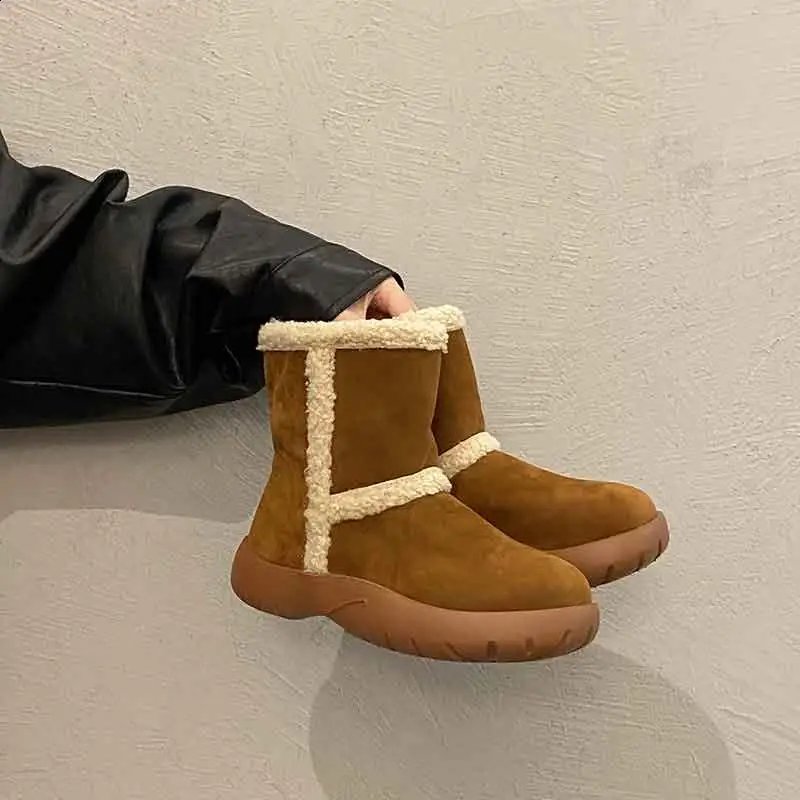 Обувь женские сапоги с круглым носком австралийские ботинки женская зимняя