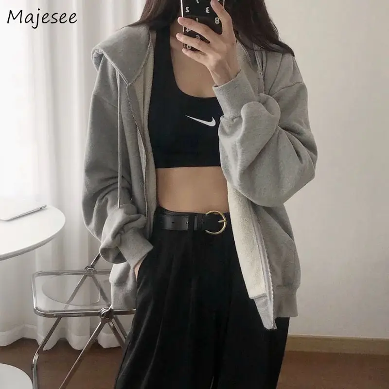 

Basic Jacket Women AestheticPopular Hooded Solid Classic Loose Korean Harajuku Female Spring Coats Casual Trendy Students Ins