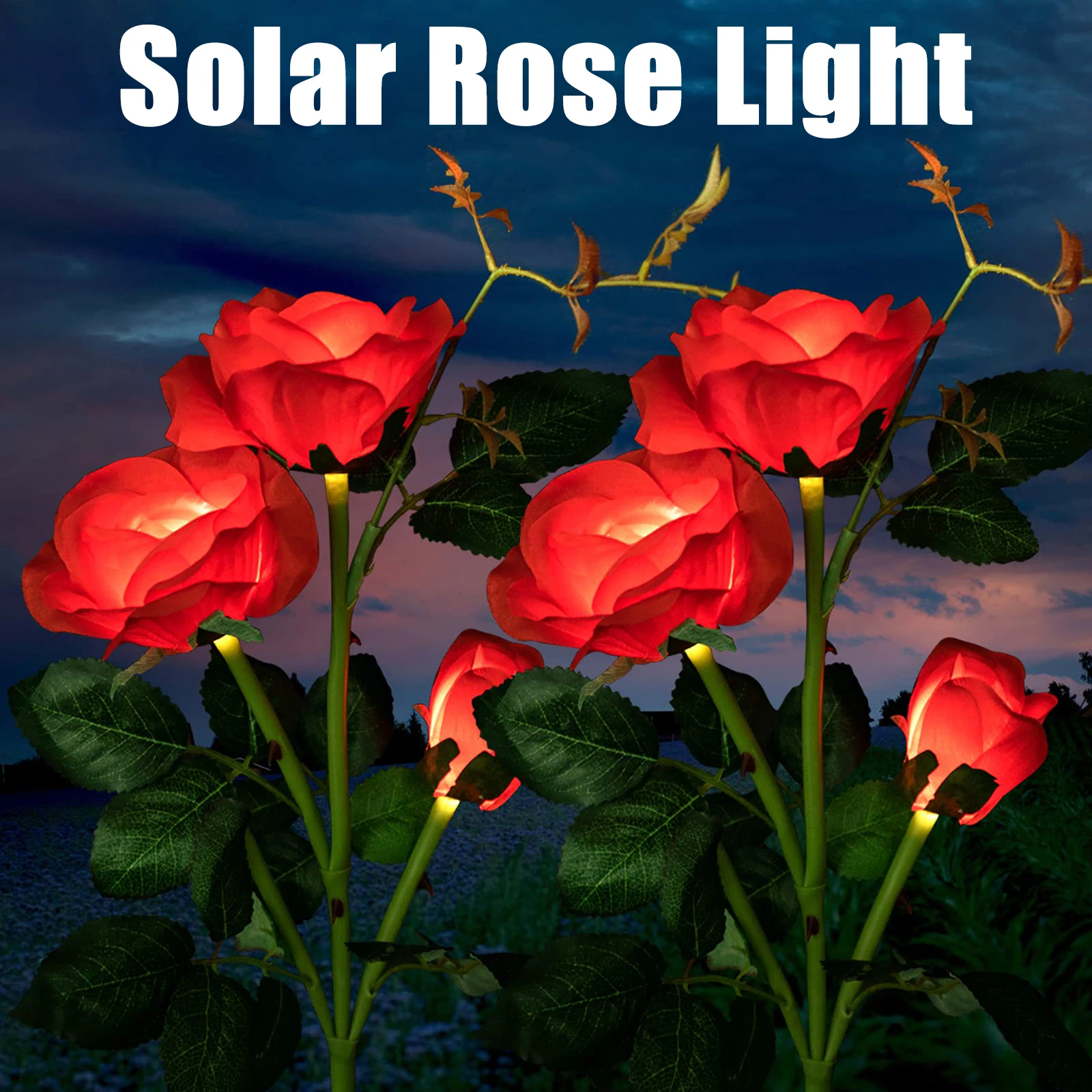 

Romantic Waterproof 2/1pcs With For Patio/yard/lawn Rose Landscape Flowers Lights Rose Lights Lights Garden 3 Solar