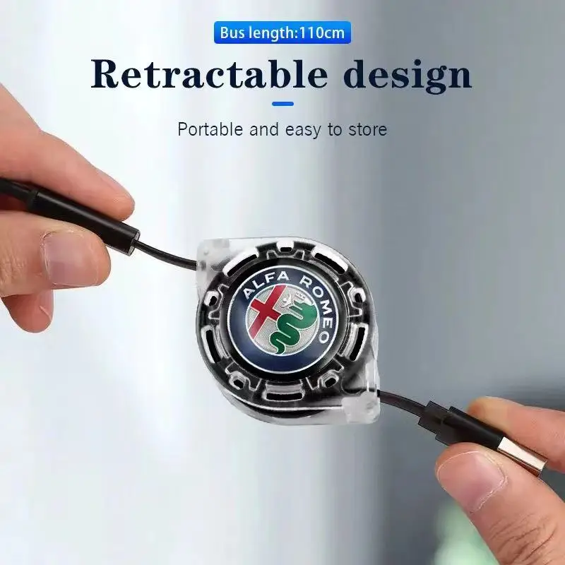 Зарядный кабель Micro USB Type C 3 в 1 мульти-зарядное устройство для Alfa Romeo Giulia 156 159 Giulietta