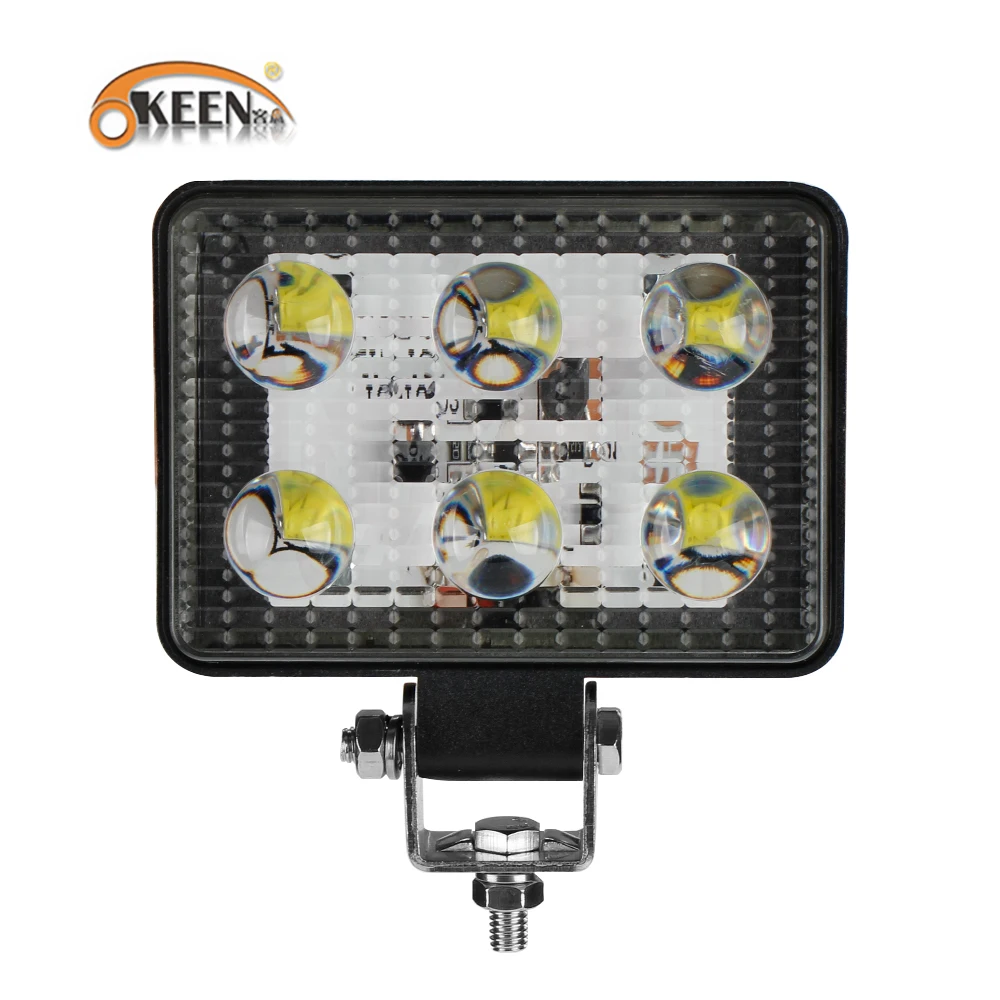

OKEEN 4 Inch LED Light Bar 18W LED Pods Spot Beam with 6pcs 3W LEDs Chips Waterproof Driving Light for Trucks Tractor SUV ATV