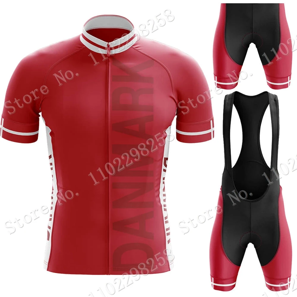 Красный Джерси для велоспорта национальной сборной Дании 2023 комплект датской