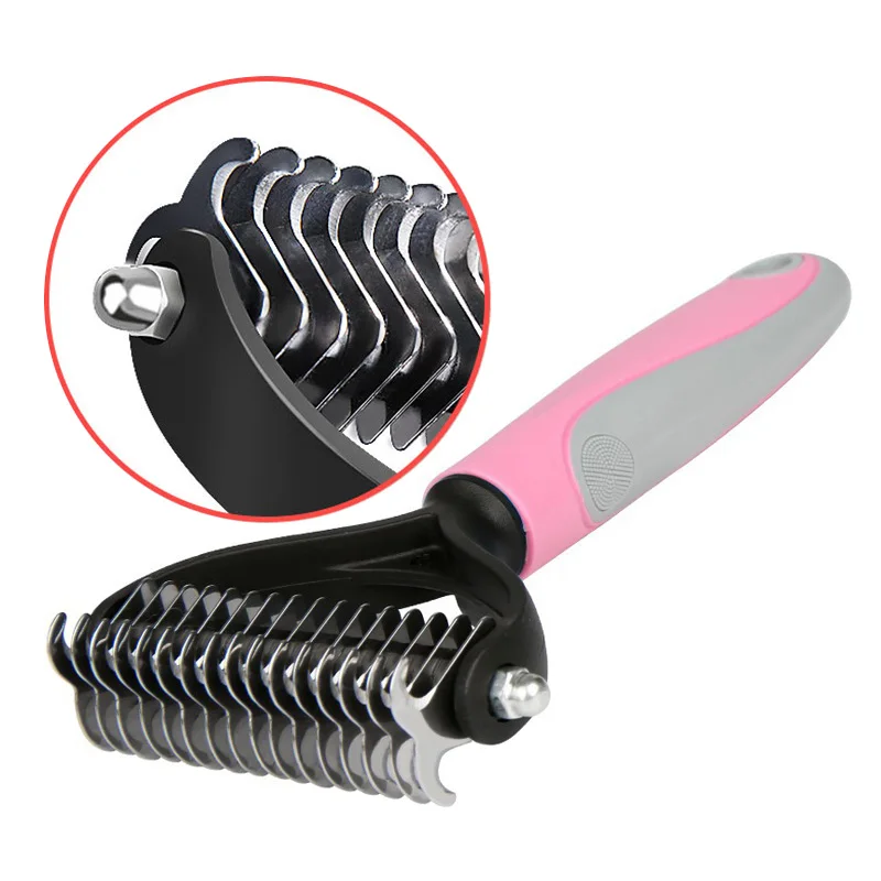 Pets Fur Knot Cutter Double Sided Dogs Comb Hair Brush Furcleaner Stainless Steel Comb Accessories for Grooming Reutilizable
