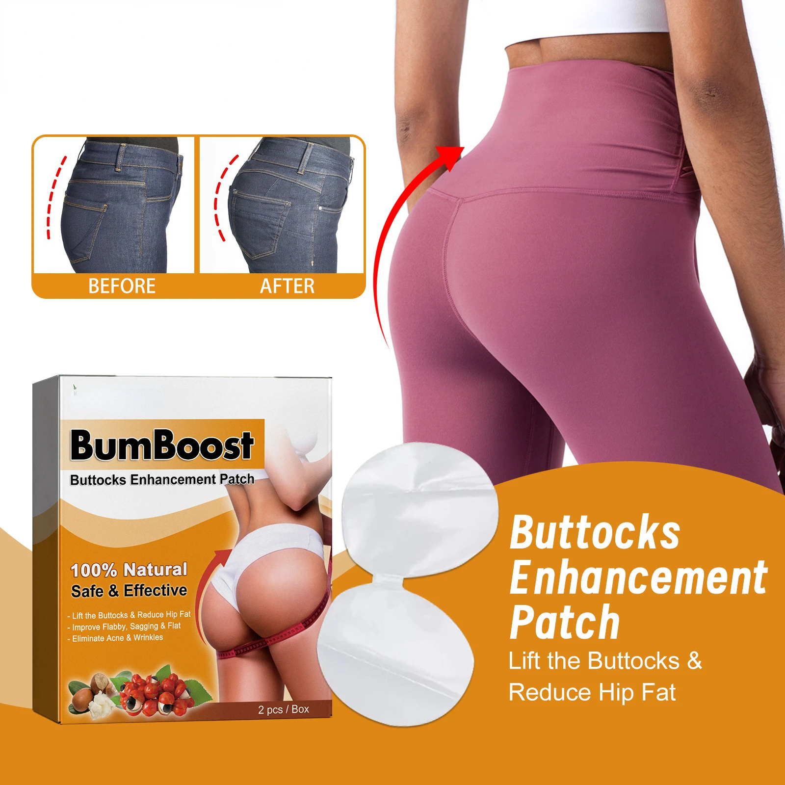 

Body Shaping Patch Hip Lifting Patch Lifting The Hip Curve Peach Buttocks with Raised Buttocks Skin Tightening Shaping Buttock